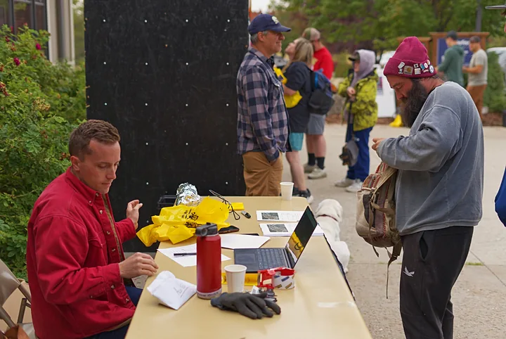 Check-in at the registration table