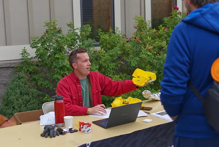 Check-in at the registration table